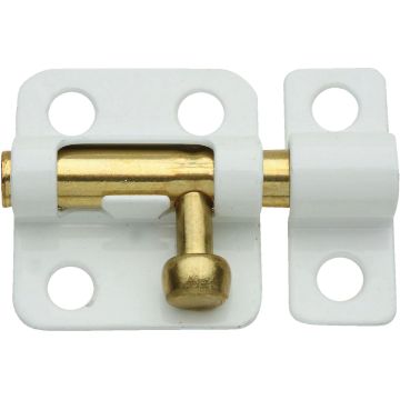 National Hardware 2 In. White Cellar Window Barrel Bolt
