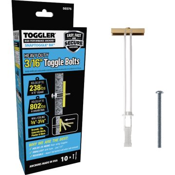 Toggler Snaptoggle 3/16 In.-24 x 2 In. Toggle Bolt (10-Count)