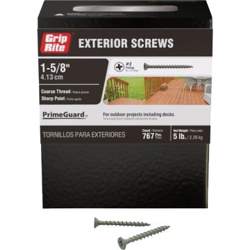 Grip-Rite PrimeGuard #10 x 1-5/8 In. Exterior Screw (5 Lb.)