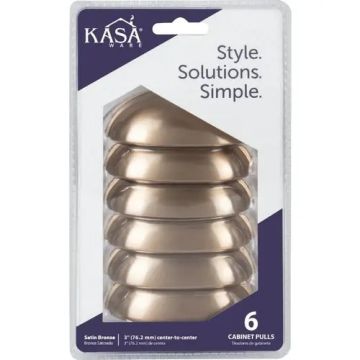 KasaWare Satin Bronze Cup Drawer Pull 6-Pack