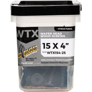 Big Timber #15 x 4 In. Wafer Head Black Wood Screw (25 Ct.)