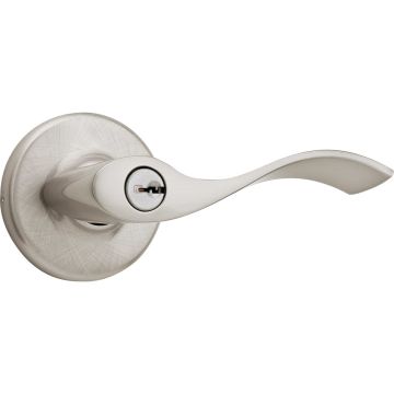 Kwikset Balboa Keyed Entry Lever in Satin Nickel