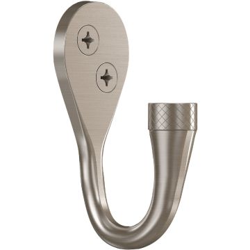 National Hardware Powell 2-5/8 In. Satin Nickel Knurled Hook (2-Pack)