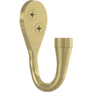 National Hardware Powell 2-5/8 In. Brushed Gold Knurled Hook (2-Pack)