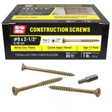 #9 x 2-1/2" Star Drive Dual Flat Head Coarse Thread Construction Screws 1 lb