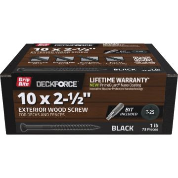 Grip-Rite DeckForce PrimeGuard Nano 2-1/2 In. x 10 Star Drive Black Screw (1 Lb.)