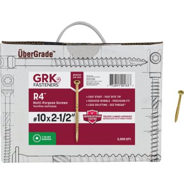 GRK R4 #10 x 2-1/2 In. Star Drive Multi-Purpose Wood Screw (2500 Ct.)