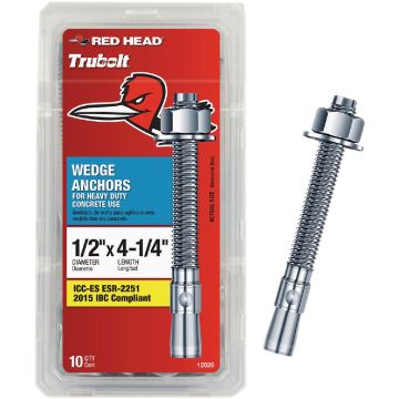 Red Head 1/2 In. x 4-1/4 In. Wedge Anchor (10 Ct.)