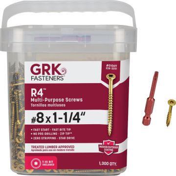 GRK R4 #8 x 1-1/4 In. Star Drive Multi-Purpose Wood Screw (1300 Ct.)