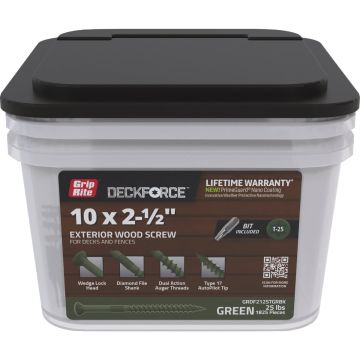 Grip-Rite DeckForce PrimeGuard Nano 2-1/2 In. x 10 Star Drive Green Screw (25 Lb.)