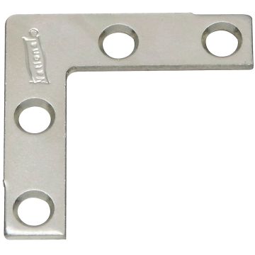 National Hardware 1-1/2 In. x 3/8 In. Zinc Flat Corner Iron (4-Count)