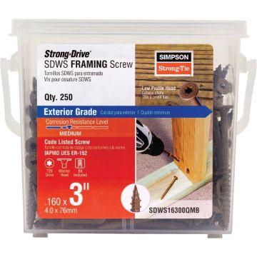 Simpson Strong-Tie Strong-Drive SDWS Quik Guard 0.160 In. x 3 In. T25 Framing Screw (250 Ct.)