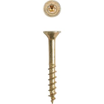 SPAX #8 x 1-1/4 In. Flat Head T-20+ Partial Thread Yellow Zinc (Interior) Wood Screw (3 Lb., 675-Count)
