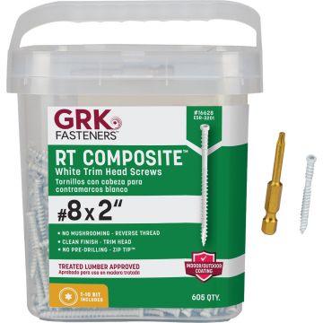 GRK RT #8 x 2 In. Star Drive White Composite Screw (605 Ct.)