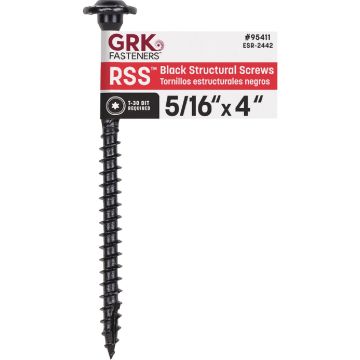 GRK RSS 5/16 In. x 4 In. Star Drive Washer-Head Black Structure Screw