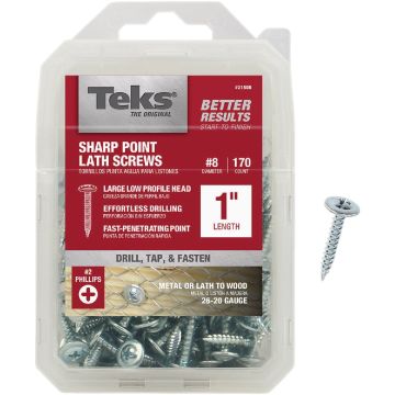 Teks #8 x 1 In. Modified Truss Head Sharp Point Lath Screw (170 Ct.)
