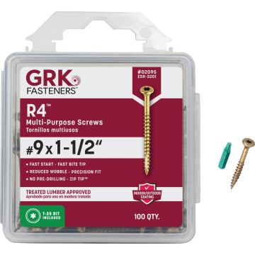 GRK R4 #9 x 1-1/2 In. Star Drive Multi-Purpose Wood Screw (100 Ct.)