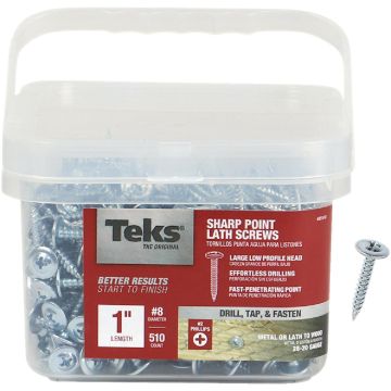 Teks #8 x 1 In. Modified Truss Head Sharp Point Lath Screw (510 Ct.)