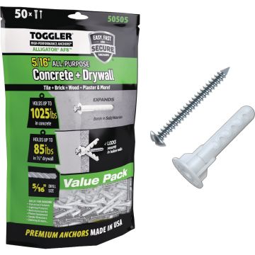 Toggler Alligator #12 x 1-3/4 In. Concrete & Drywall Anchors (50 Ct.)