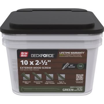 Grip-Rite DeckForce PrimeGuard Nano 3 In. x 10 Star Drive Green Screw (25 Lb.)