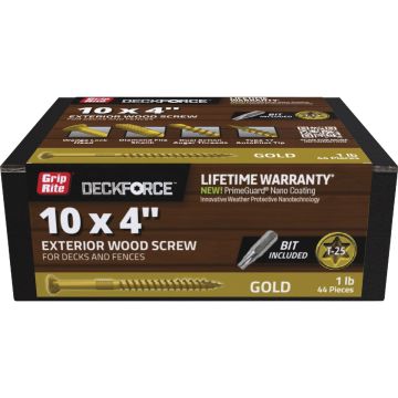 Grip-Rite DeckForce PrimeGuard Nano 4 In. x 10 Star Drive Gold Screw (1 Lb.)