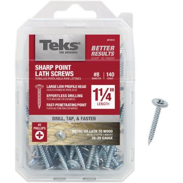 Teks #8 x 1-1/4 In. Modified Truss Head Sharp Point Lath Screw (140 Ct.)