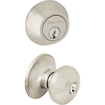 Dexter Satin Nickel Deadbolt & Door Knob Combo