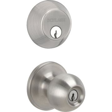 Dexter Satin Nickel Deadbolt & Door Knob Combo