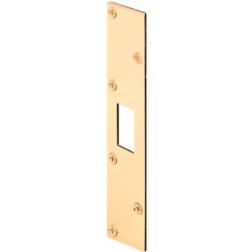 Defender Security Polished Brass 1-5/8 In. Deadbolt Security Strike Plate