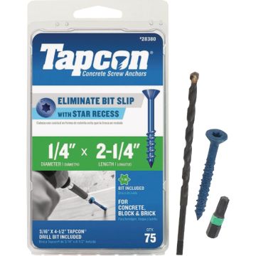 Tapcon 1/4 In. x 2-1/4 In. Star Head Concrete Screw Anchor (75 Ct.)