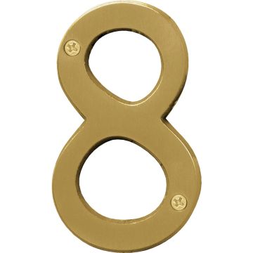 Hy-Ko 4 In. Brushed Brass Number 8
