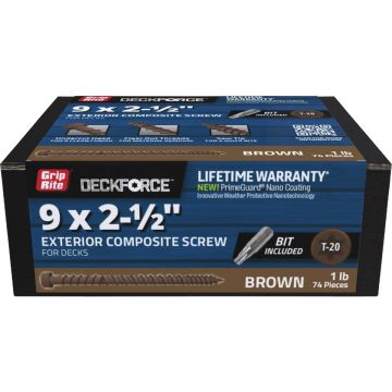 Grip-Rite DeckForce 2-1/2 In. Composite Acacia Deck Screw (1 Lb.)