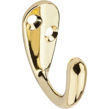 National Hardware Brass Single Clothes Hook (2-Pack)