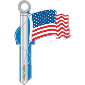 Lucky Line American Flag Design Decorative House Key, KW11