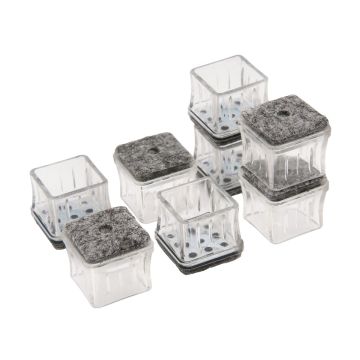 Magic Sliders Magic Fit - .59 In. - .70 In. Square Felt Furniture Leg Cup (8-Pack)
