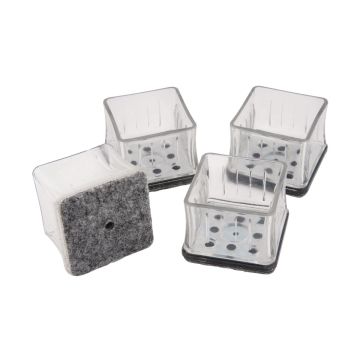Magic Sliders Magic Fit - 1-1/4 In. - 1-3/8 In. Square Felt Furniture Leg Cup (4-Pack)