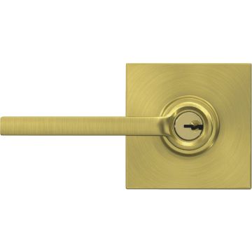 Schlage Latitude Lever Satin Brass Keyed Entry Lock with Collins Trim