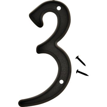 Hy-Ko 4 In. Black House Number Three