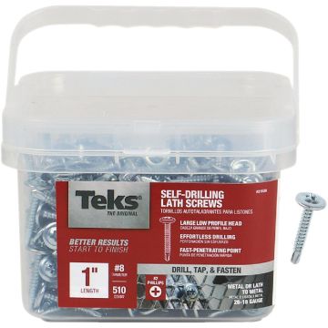 Teks #8 x 1 In. Modified Truss Head Drill Point Lath Screw (510-Count)