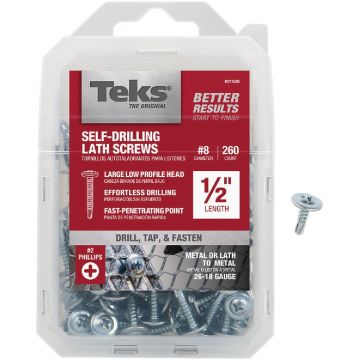 Teks #8 x 1/2 In. Modified Truss Head Drill Point Lath Screw (260 Ct.)