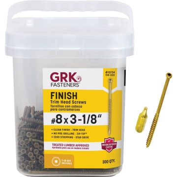 GRK #8 x 3-1/8 In. Star Drive Steel Trim Screw (300 Ct.)