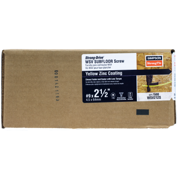 Image of Simpson Strong-Tie WSV212S Strong-Drive® WSV SUBFLOOR Screw (Collated) — #9 x 2-1/2 in. T25, Yellow-Zinc (1500-Qty)