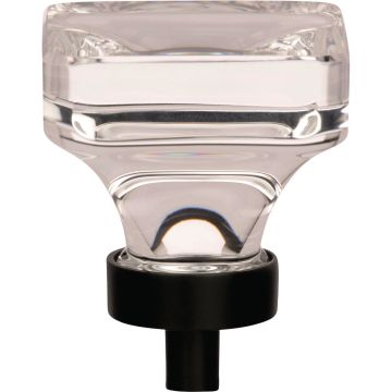 Amerock Glacio Square Clear/Black Bronze Cabinet Knob