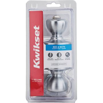 Kwikset Satin Chrome Mobile Home Privacy Lockset