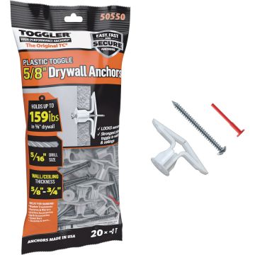 Toggler Snaptoggle #8 x 1-3/4 In. Zinc-Plated Steel Toggle Bolts (20 Ct.)