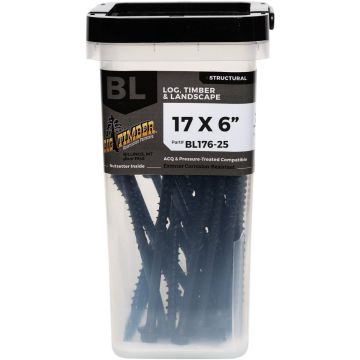 Big Timber #17 x 6 In. Hex Head Black Structure Screw (25 Ct.)