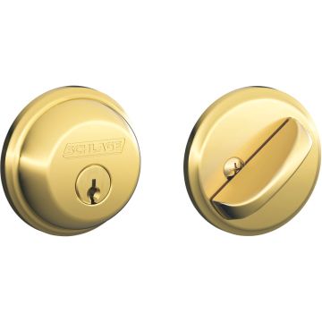 Schlage Maximum Security Bright Brass Single Cylinder Deadbolt