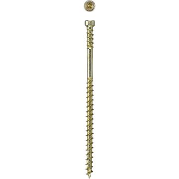 SPAX #8 x 3-1/8 In. Cylindrical Head Partial Thread HCR (Exterior) Yellow Trim Screw (100-Ct.)