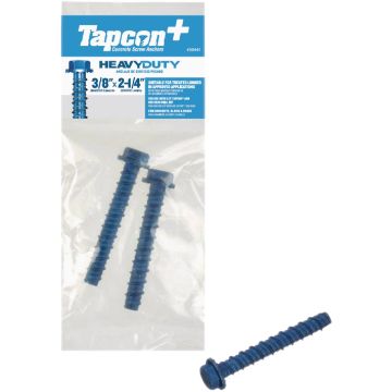 Tapcon+ 3/8 In. x 2-1/4 In. Hex Washer Head Heavy Duty Concrete Screw Anchors (2 Ct.)