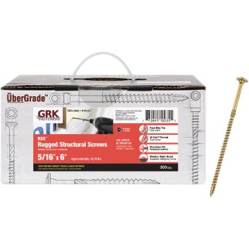 GRK RSS Rugged 5/16 In. x 6 In. Star Drive Washer-Head Structure Screw (300 Ct.)